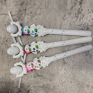 Christmas Special! Lot of 5 light up musical snowman pinwheel wands